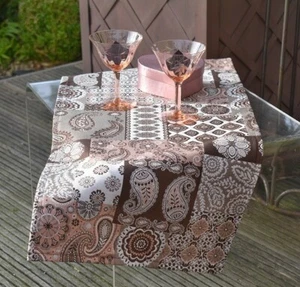 Table Runner Provence 35x85 CM Braun Pink Paisley from France Mixed Fabrics - Picture 1 of 5