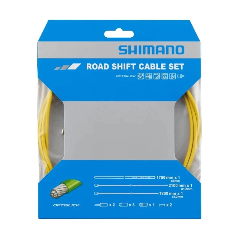 Juego de cables de cambio de bicicleta de carretera Shimano cables delanteros y traseros AMARILLO carcasa grava MTB Foto 1 de 1