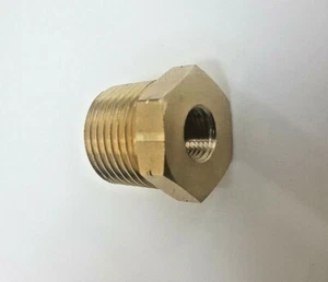 M10 BUCHSE ADAPTER SPEZIELL, 1/2 NPT Stecker x 10 mm x 1 mm Steigung Buchse Messing - Bild 1 von 2