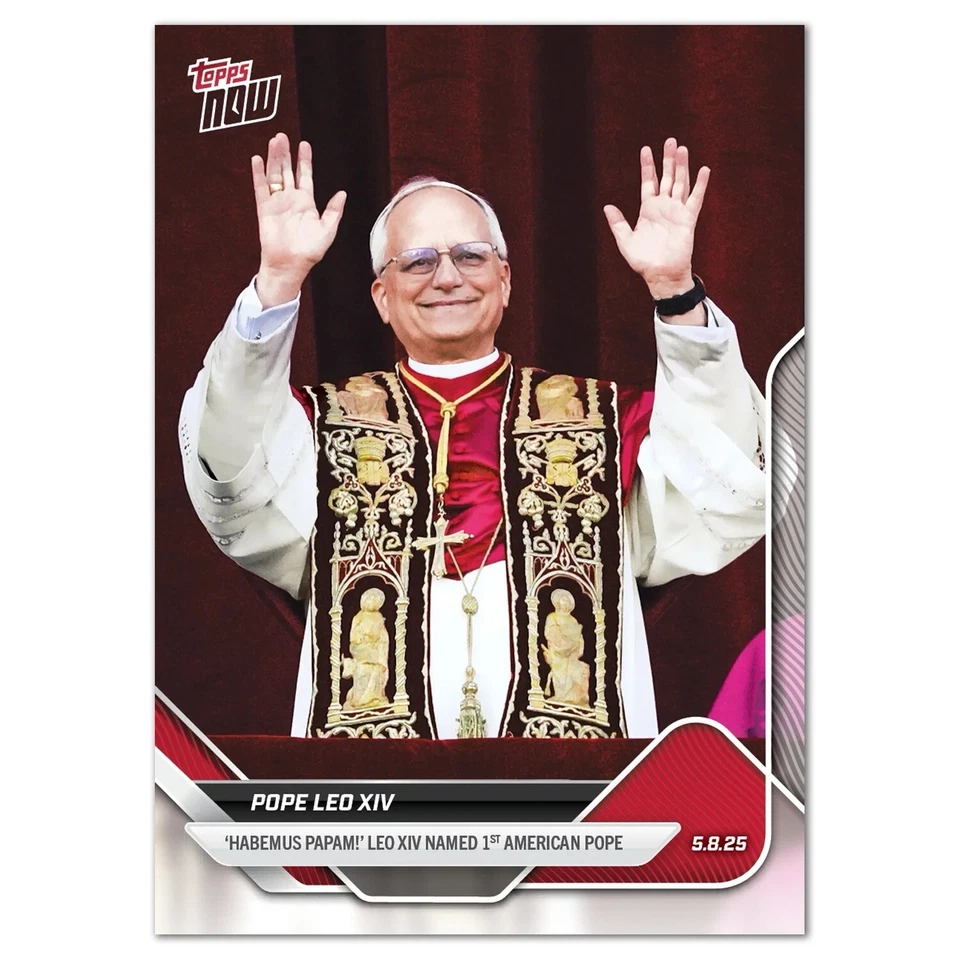 2025 Topps Now “POPE”  VATICAN POPE LEO XIV  CHICAGO WHITE SOX FAN In Hand - Image 1 of 1