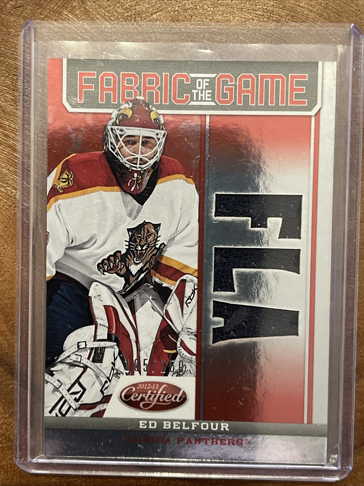 2012-13 Panini Certified Ed Belfour Fabric Of The Game Jersey Mirror Red /150