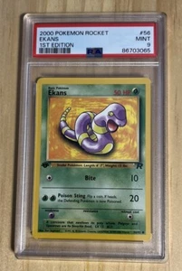 Pokémon Team PSA 9 Rocket 1st Edition Ekans 56/82 NM-MT LOW Population!!! - Picture 1 of 2