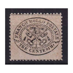 Pontifical State 1868 3 Centesimi Gray Pink N.23 G.O MH* Cert. Bolaffi - Picture 1 of 3