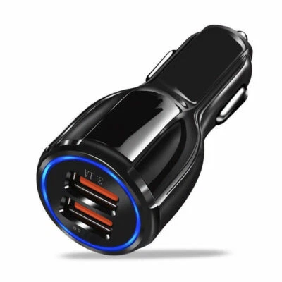 Adaptador Cargador Coche Doble USB 3.1A 3.0 Carga Rápida Para iPhone Samsung LG HTC Foto 1 de 4