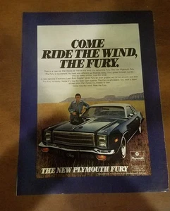1977 Plymouth Fury Vintage Magazin Anzeige "Komm reite den Wind, die Wut." - Bild 1 von 1