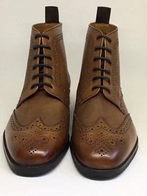 Saville Row Co MBT766CHC Botas Brogue Cuero Tostado Talla 11, EU 45 - Imagen 1 de 4