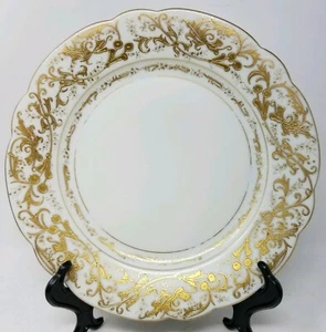 Antique Boseck & Co Porcelain Dinner Plate Gold Encrusted Art Deco Austria - Picture 1 of 6