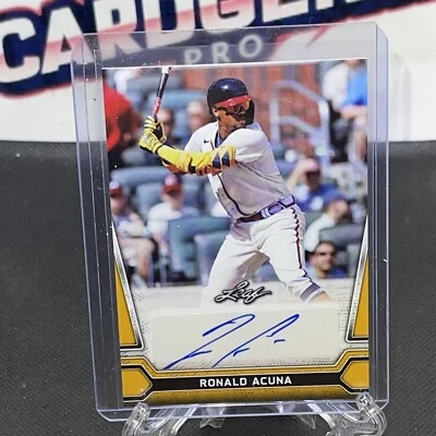 2021 ronal acuna leaf autograph ba-ra1!! Wow Acura Mint Auto - Image 1 of 2