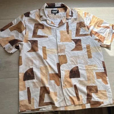 Camisa estampada fresca de Bel-Air para hombre XL con botones estampado geométrico por todas partes Foto 1 de 3