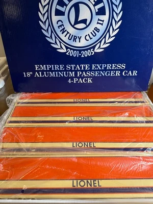 LIONEL CENTURY CLUB II EMPIRE STATE EXPRESS 18" PASSENGER CAR 4-PACK 6-29173 - Image 1 of 4
