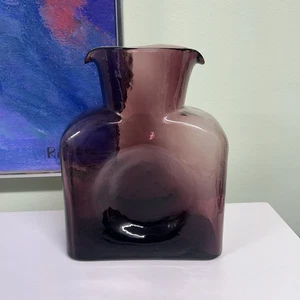 Vintage Mcm Blenko Glass 384 Amethyst Double Spout Water Jug Carafe Pitcher - Picture 1 of 12