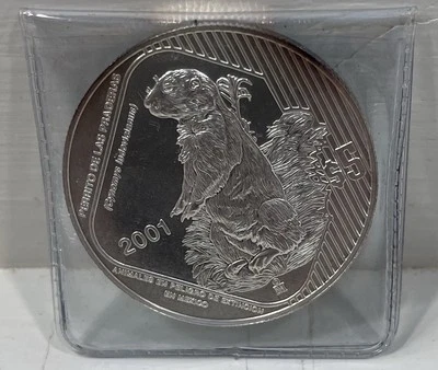 2001 Mexico Perrito De Las Praderas 5 Peso Silver Coin - Image 1 of 2