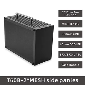 T60 Mini ITX Black Case 9L Gaming Computer Chassis Compact transparent PC Suppor - Picture 1 of 16