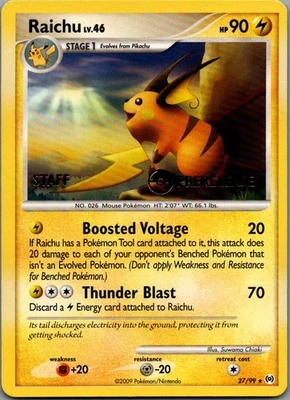 Raichu - (Prerelease) [Staff] Promo Nintendo Promos 27/99 NM - Image 1 of 2