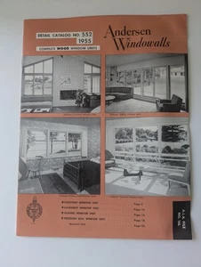 1955 MCM Anderson Windowalls Home Casement Wood Window Diagrams Catalog Decor - Picture 1 of 8