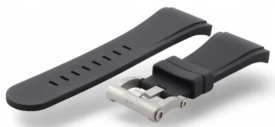 NUEVO 34mm Genuino TW Acero Negro Goma Reloj Correa Correa y Hebilla 34-24mm - TW08 Foto 1 de 4