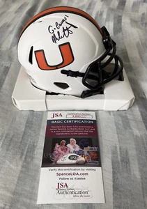 Mario Cristobal Signed Miami Hurricanes Lunar Eclipse Mini Helmet JSA COA - Picture 1 of 4