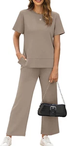 XIEERDUO Women'S 2 Piece Lounge Set Fashion Travel Outfits Vacation Tracksuit Co - Picture 1 of 12