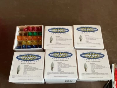 C7 Colored Filament LED Shatterproof Bulbs LED CHRISTMAS BULBS NEW PACK 25 New - Image 1 of 3