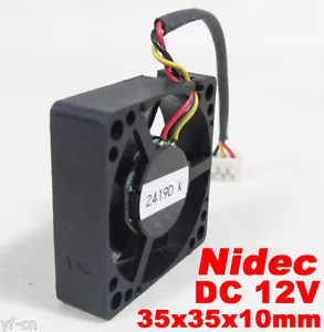 10pcs Nidec D03P-12TS3 35x35x10mm 3510 12V 0.9A DC Cooling Fan 3pin Connector - Picture 1 of 6