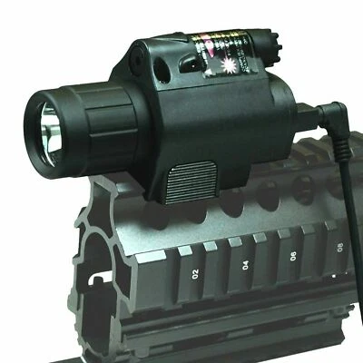 Tactical Red Laser Sight CREE LED Flash Light Combo Rifle Shotgun 20mm Rail Mnt
