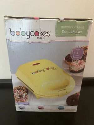 Nuevo "Babycakes Minis Antiadherente Recubierto Mini Donut Maker" Amarillo Sin Abrir Foto 1 de 4