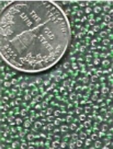 1/2 POUND EMERALD LINED GLASS SEED BEADS b750