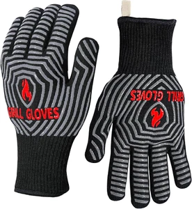 BBQ Gloves, Oven Gloves 1472℉ Extreme Heat Resistant, Grilling Gloves Silicone N - Picture 1 of 7