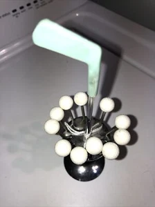 Vtg Set of Small Fondue Forks 11  Golf Club Shaped Caddy Golf Balls A4! - Picture 1 of 11
