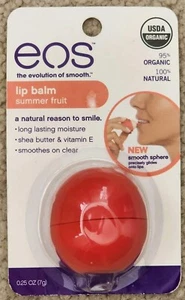 EOS Smooth Lip Balm Sphere SUMMER FRUIT Vitamin E Shea Butter Natural 95%Organic - Picture 1 of 2