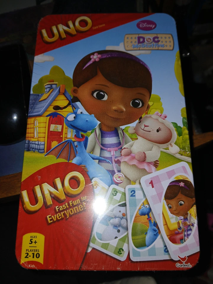 DOC McSTUFFINS UNO CARD GAME IN COLLECTIBLE TIN AGES 5+  new and sealed - Image 1 of 1