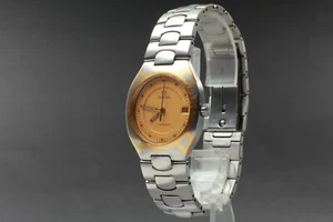*Exc+5* OMEGA Seamaster Polaris Date Gold Dial SS K18YG Quartz Men's Watch - Picture 1 of 10