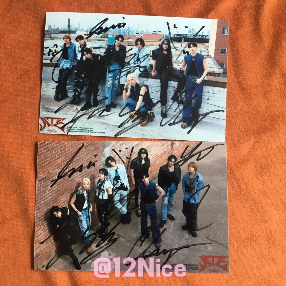 Stray Kids SKZ Group Photo ATE Autographed Signed KPOP Collection 4*6 2024 #Nice - Image 1 of 4