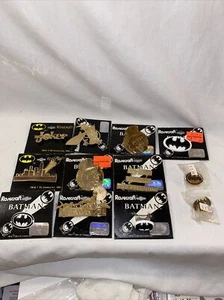 Vintage 1991 Batman Rosecraft Gold Penguin Catwoman Batman Pin back Lot - Picture 1 of 6
