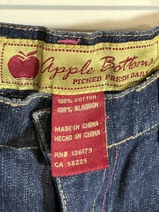 Apple Bottoms Blue Denim Bermuda Shorts Adj Waist Embroidered Size 8 Girls EUC - Picture 1 of 9
