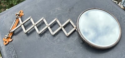 古董可扩展 Weber-Knapp Fleur de Lis 斜面剃须镜 纽约詹姆斯敦 — 第 1/4 张图片