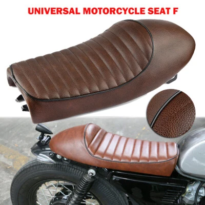 Motorcycle Seat Brat Hump Saddle For Cafe Racer Yamaha Honda Brown Universal UK - Image 1 of 4