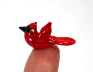 LDTOP Cardinal MINIATUR WEIHNACHTEN GLAS FIGUR winzig mini ganz Sammlerstück - Bild 1 von 6