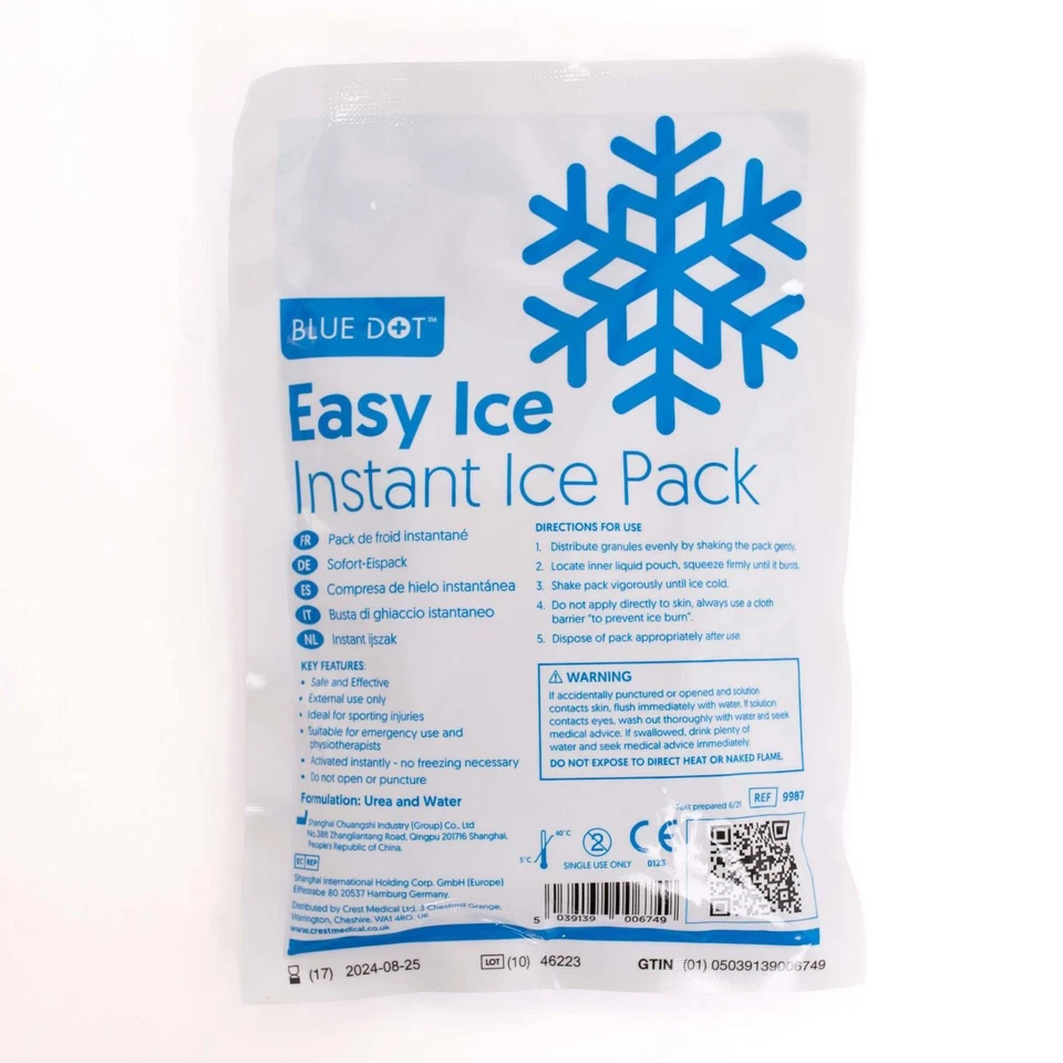 Instatnt Ice Pack Easy Disposable Cold Therapy Blue Dot First Aid