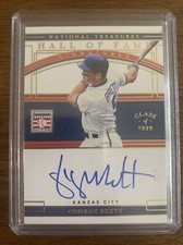 Panini 2020 National Treasures HOF c/o 1999 George Brett Auto On Card 2/7 Royals