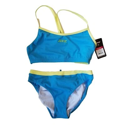 Zoot Swimsuit Bikini Top & Bottom Set Women’s Large Blue Green Interval Swim Set - Image 1 of 4