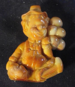Mosser Orie glowy glass clown figurine opaque orange red slag Balloons 1981 - Picture 1 of 9