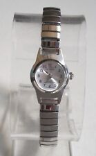 Women's Number Dial Stretch Band Silver Finish  Fashion Casual Wear Wrist Watch