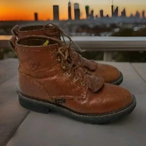 Women's Ariat Kittie Ranch brown Leather Boots - 9.5B - Picture 1 of 8