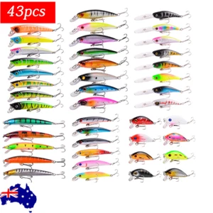 43pcs Fishing Lures Bulk Mixed Soft Plastics Fishing Crankbait Freshwater Bream - Picture 1 of 9