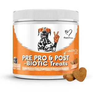 NutriPaw Pre, Pro & Postbiotic Digestive Treats For Dogs - Gut Health, Sensitive - Picture 1 of 7