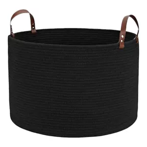 Knitted Rope Basket with Handles for Home Clothes Toys Storage Basket - Picture 1 of 1