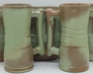 (2) FRANKOMA POTTERY PRAIRIE GREEN 26DC DEMITASSE SMALL JUICE MUG 3oz 4.5" ~ VTG - Picture 1 of 6