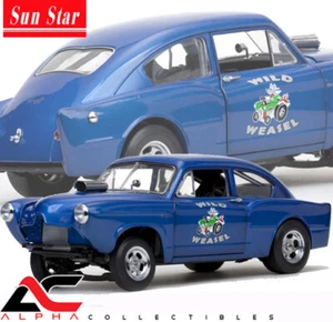 SUNSTAR SS-5098 1:18 1951 HENRY J KAISER GASSER "WILD WEASAL" BLUE - Picture 1 of 2