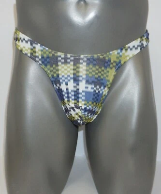 NEW MEN'S DIGITAL PRINT THONG BLUE S/M - Image 1 of 3